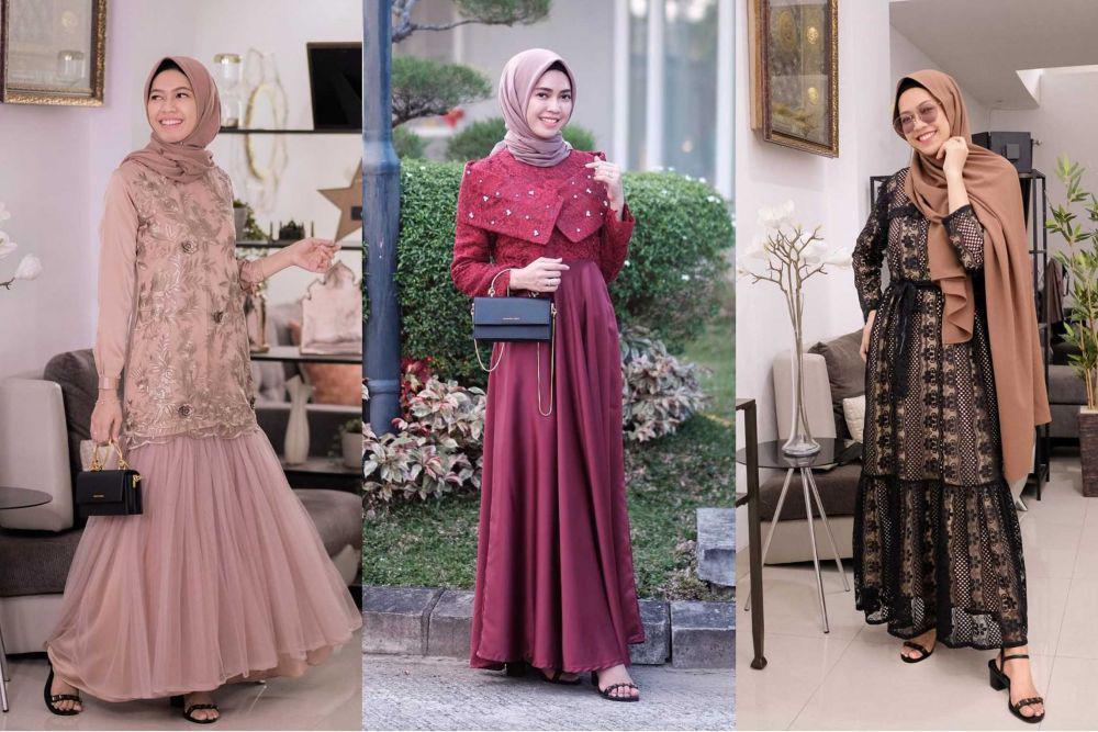 10 Inspirasi Style Gamis ala Fatma Sari, Istri Selebgram Alfy Saga