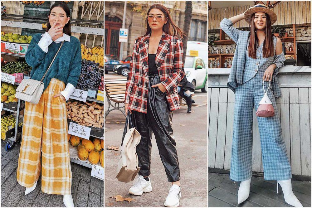 Tampil Stunning, 10 Ide Mix and Match Plaid Outfit ala Anaz Siantar
