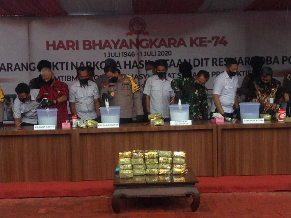 Polda Kaltim Musnakan 65 Kg Sabu-sabu Hasil Pengungkapan saat Pandemik
