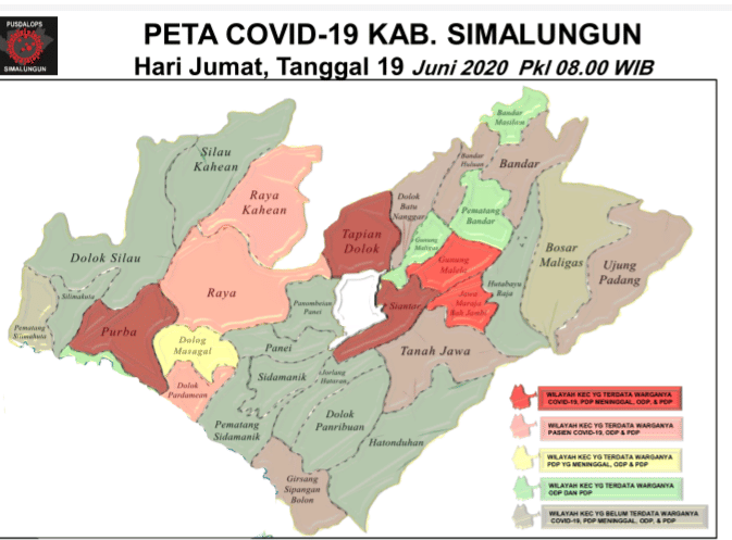 Peta sebaran COVID-19 di Simalungun tanggal 19 Juni 2020 (Dok.IDN Times/Istimewa)