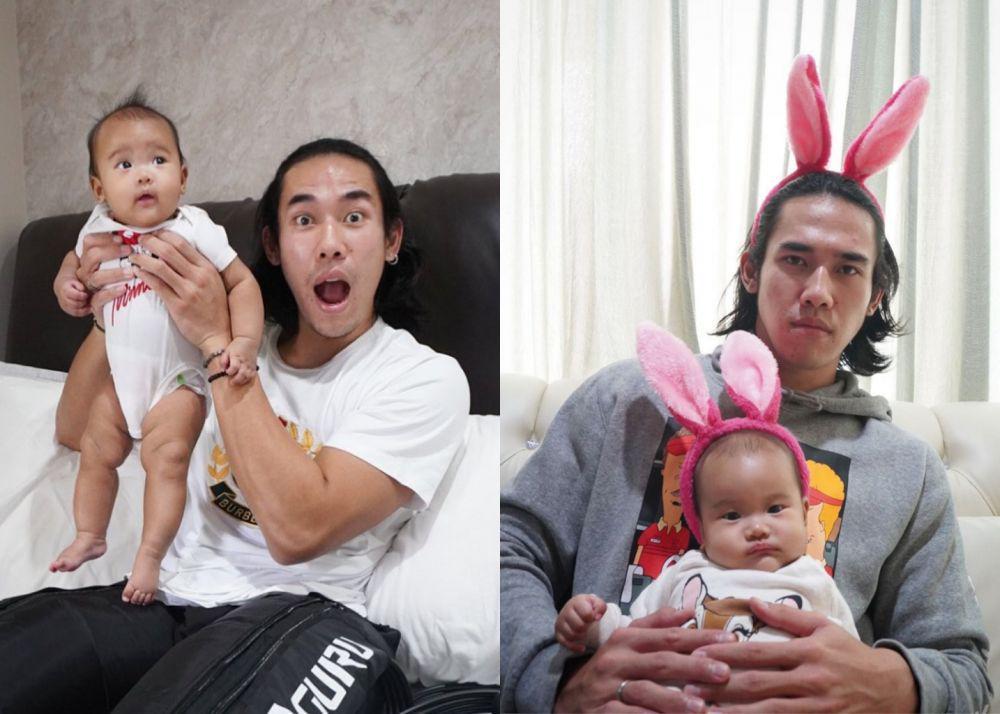 Telaten Abis, 10 Potret Ryuji Utomo Saat Momong Anak