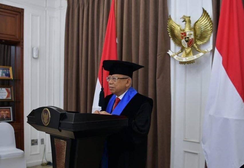 Wakil Presiden RI Ma’ruf Amin mendapat gelar doktor honoris causa dari UMI Makassar (Dok. Setwapres