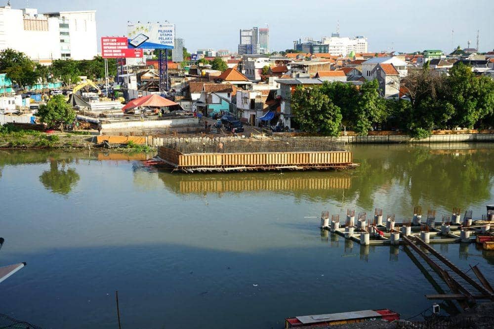 Perkembangan pembangunan Jembatan Joyoboyo. Dok Humas Pemkot Surabaya