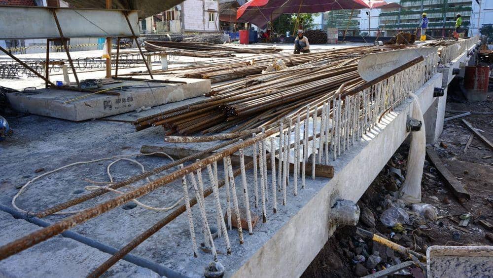 Perkembangan pembangunan Jembatan Joyoboyo. Dok Humas Pemkot Surabaya