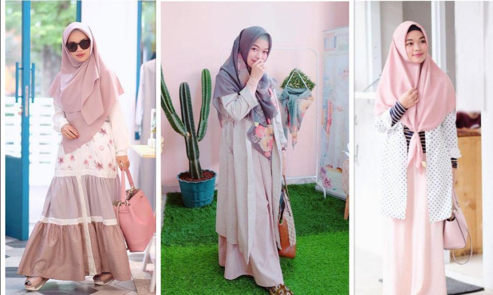 10 Inspirasi Gaya Hijab Syar'i Bernuansa Pastel Ala Ghaida Tsurayya