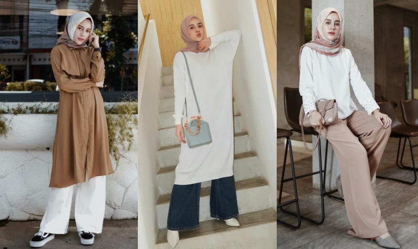 10 Inspirasi Mix and Match Outfit Putih ala Aghnia Punjabi