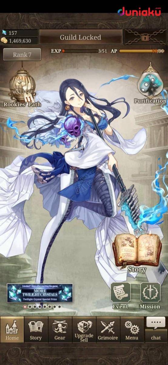 Menu utama SinoAlice. duniaku.com/Adhitya Daniel