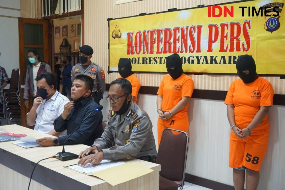Tiga tersangka jual beli bayi yang ditangkap jajaran Polresta Yogyakarta. IDN Times/Tunggul Damarjati