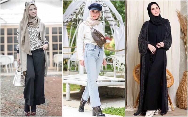 Inspirasi Gaya Hijab Angel Lelga, Menawan dengan Denim hingga Dress