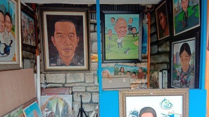 Ilustrasi Karya Lukisan Karikatur (ANTARA FOTO/Alya Rahma Widyanti)