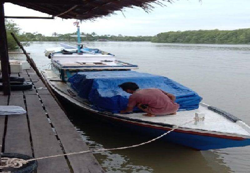 Kapal yang digunakan para korban sebelum berangkat ke pulau Popongan Sulbar (Dok. BPBD PPU)