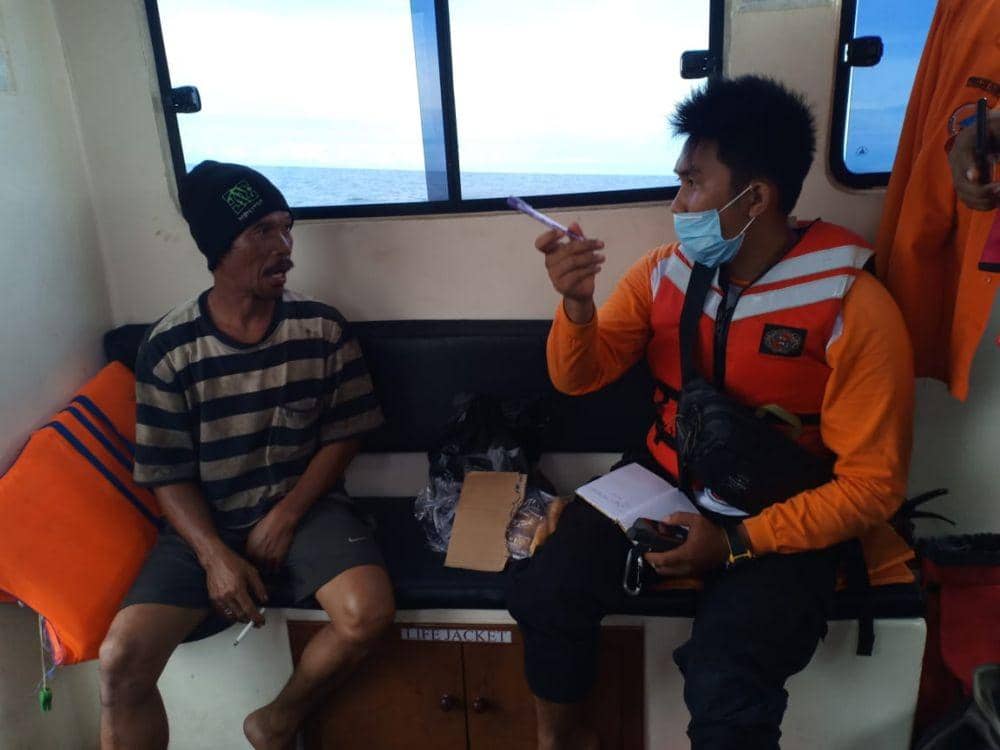 Hermansyah saat dimintai keterangan petugas BPBD PPU (Dok. BPBD PPU)