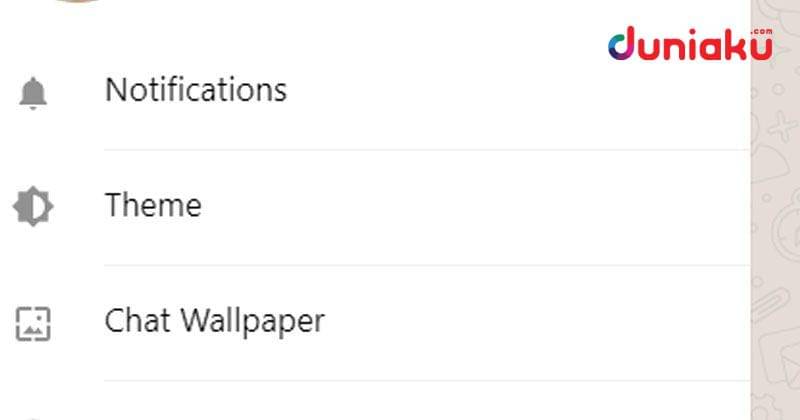 Pilihan tema WhatsApp Web. duniaku.com/Adhitya Daniel