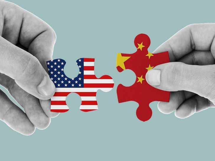Ilustrasi hubungan Amerika Serikat dan Republik Rakyat Tiongkok. twitter.com/ABBCUK/
