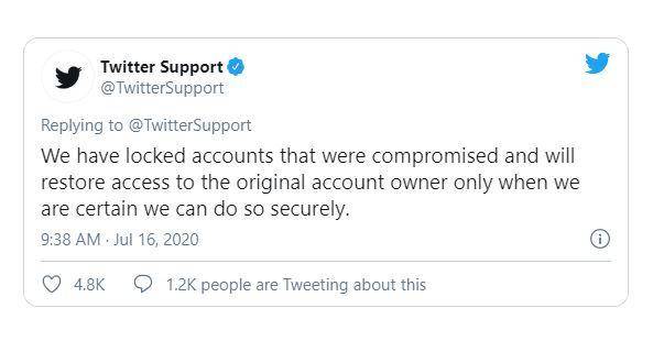Pihak Twitter memberi tanggapan melalui cuitan @TwitterSupport. (The Verge)