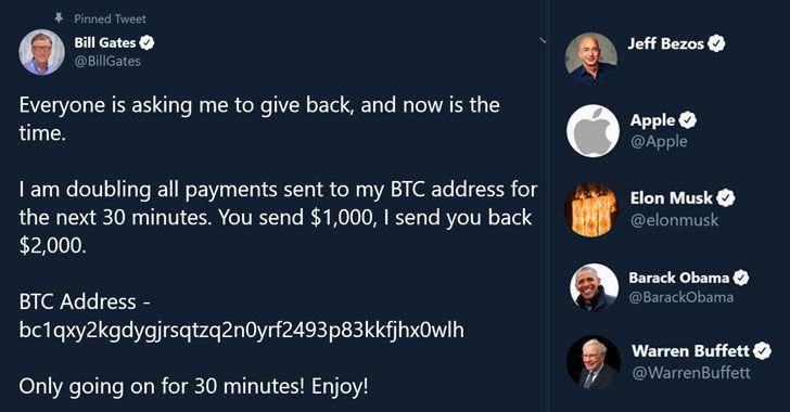 Peretas menggunakan akun Twitter figur publik untuk meraup bitcoin. (The Hacker News)