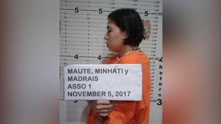 WNI istri pemimpin kelompok Maute, Minhati Madrais (Dokumentasi ICPO Filipina)