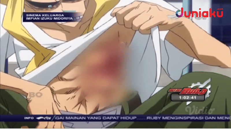 Bekas luka All Might di My Hero Academia versi RTV. Tangkapan layar duniaku.com/Adhitya Daniel