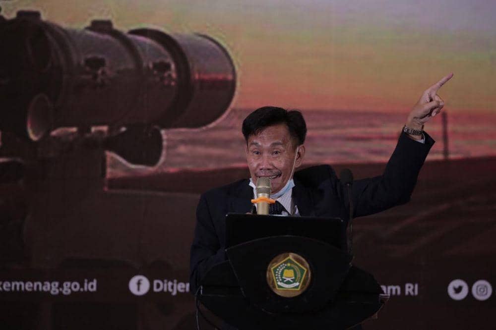 Pemaparan posisi hilal pada Selasa (21/7/2020) (Dok. IDN Times/Kemenag)