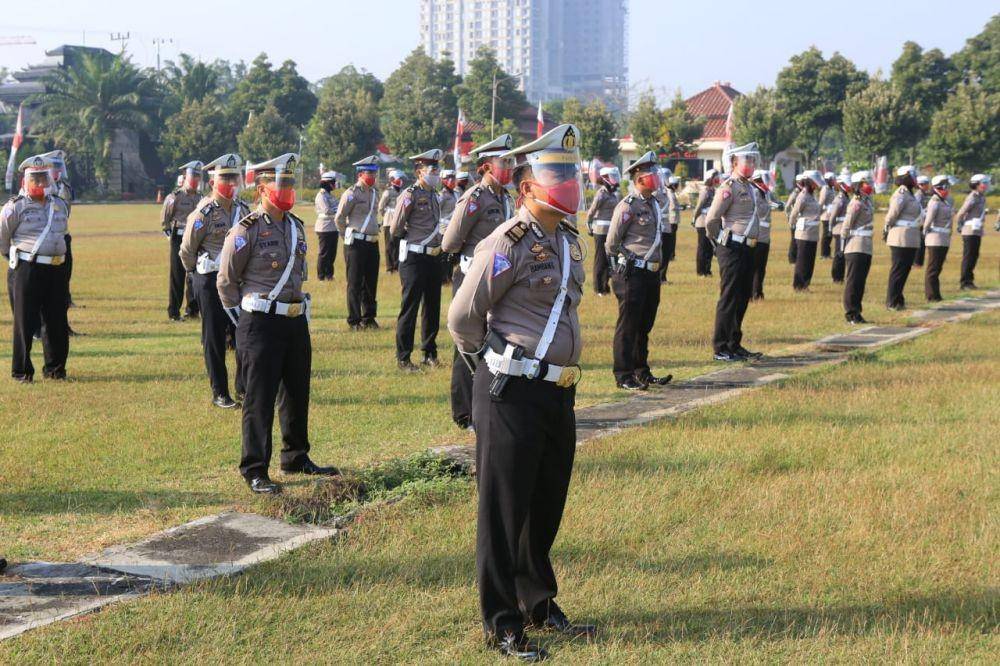 Gelar Pasukan Ops Patuh Semeru 2020 di Mapolda Jatim, Kamis (23/7/2020). Dok.IDN Times/Istimewa
