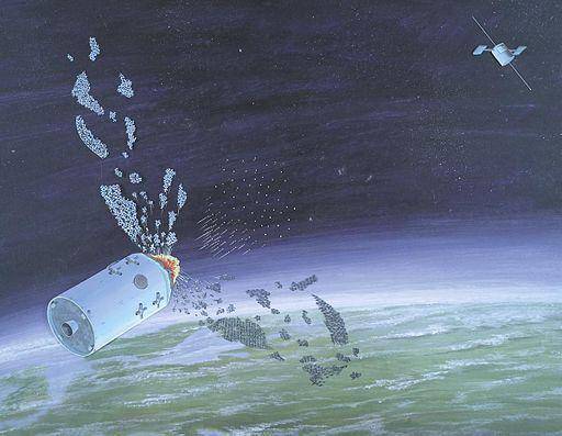 Ilustrasi penggunaan senjata penghancur satelit di orbit bumi. twitter.com/alert5