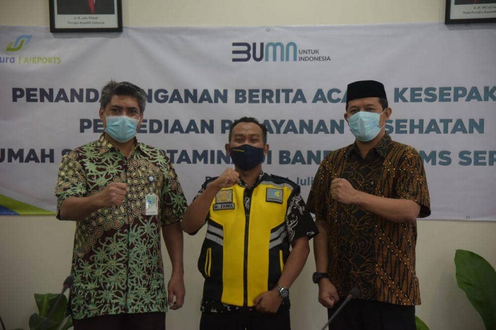 Acara penandatanganan kesepakatan penyediaan pelayanan kesehatan RSPB di Bandara SAMS Sepinggan (Dok. Humas Bandara SAMS Sepinggan)