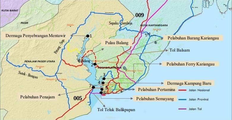 Lokasi jembatan Balikpapan - PPU (Dok.PT.Tol Teluk Balikpapan)