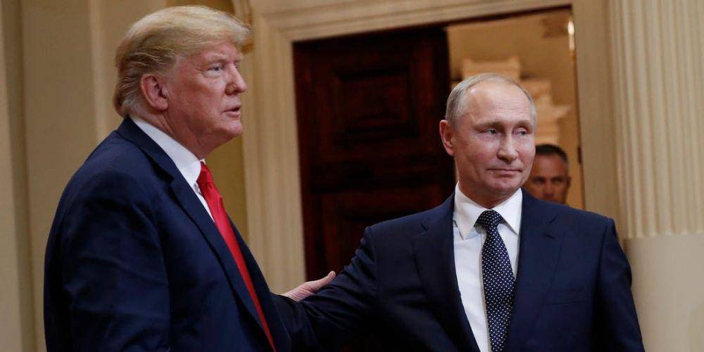 Presiden Trump dan Presiden Putin dalam sebuah pertemuan. twitter.com/RepsForBiden