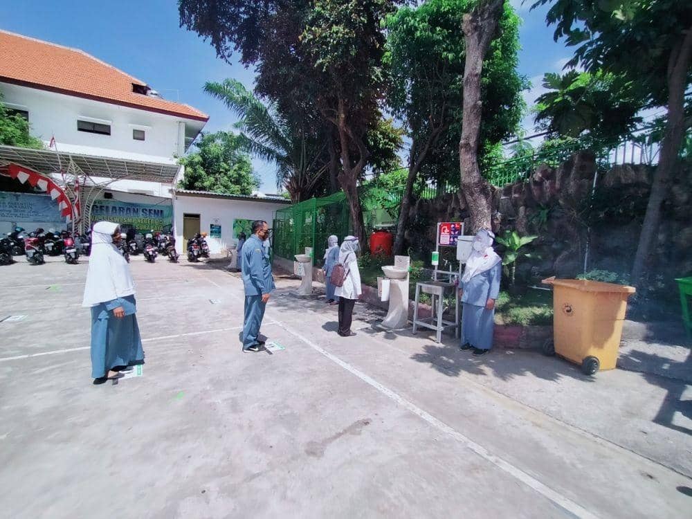 Siap-siap Pembelajaran Tatap Muka, Dua SMP di Surabaya Gelar Simulasi