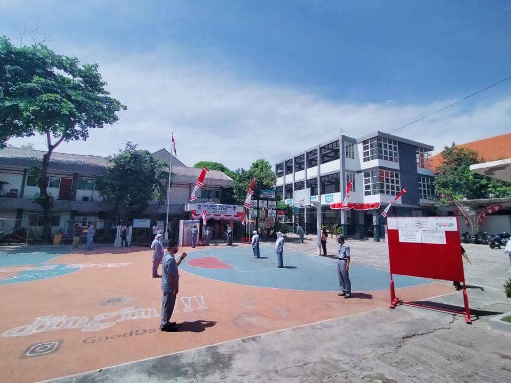 Simulasi pembelajaran tatap muka di SMP Negeri Surabaya, Senin (3/8/2020). Dok Humas Pemkot Surabaya