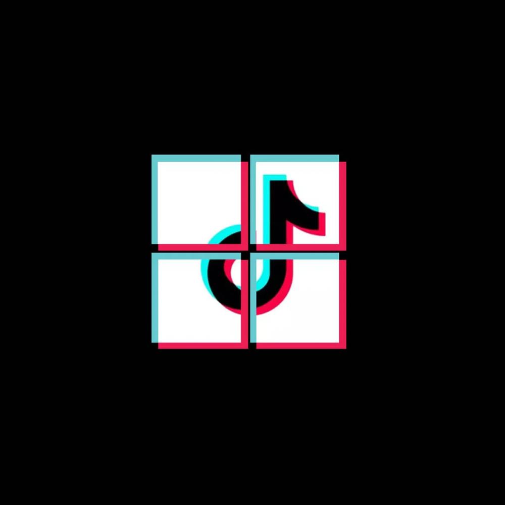 Ilustrasi pencampuran Logo Microsoft dan TikTok. twitter.com/tomwarren