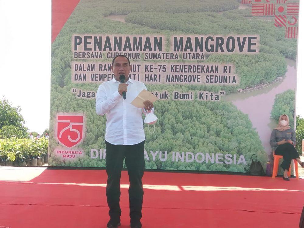 Gubernur Sumatera Utara Edy Ramayadhi saat memberikan sambutan (IDN Times/ istimewa)