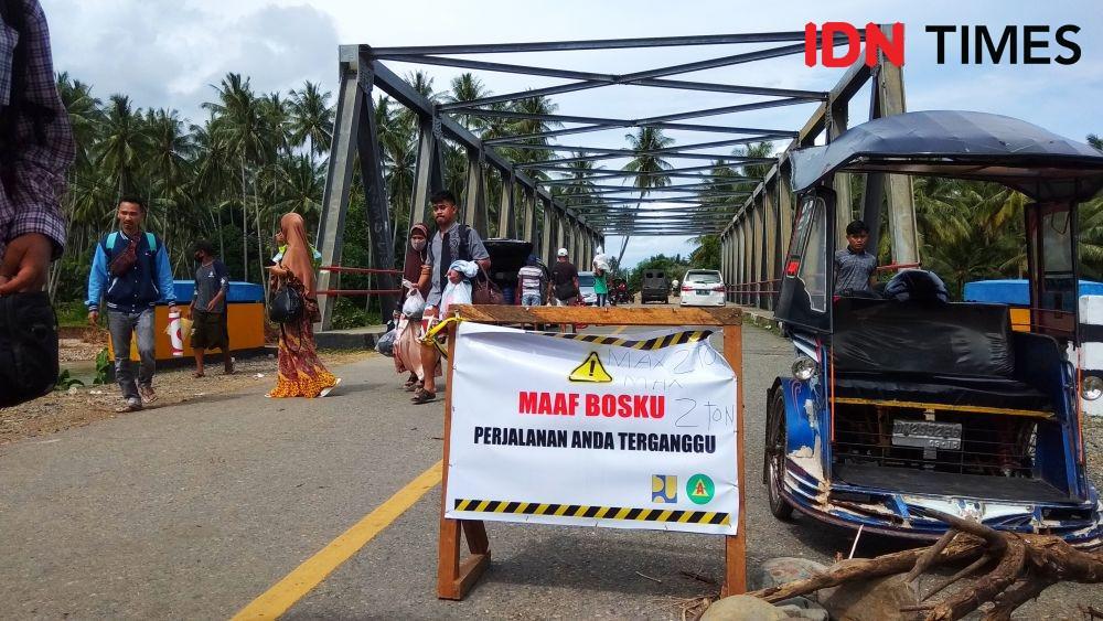 Satu Jembatan di Gorontalo Ambruk, Jalan Trans Sulawesi Terputus