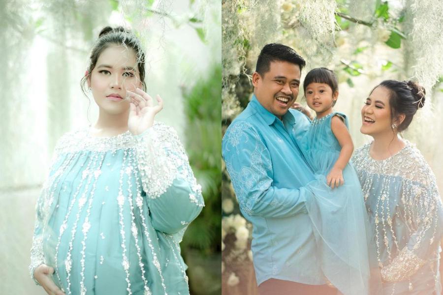 Inspirasi Maternity Shoot ala Kahiyang Ayu, Didominasi Warna Biru