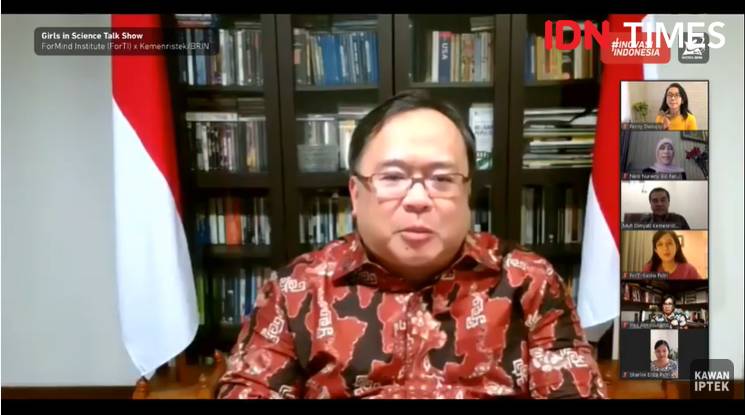 Talkshow 'Girls in Science: Even the Number' oleh ForMIND Institute dan Kemenristek BRIN. 8 Agustus 2020. IDN Times/Fajar Laksmita