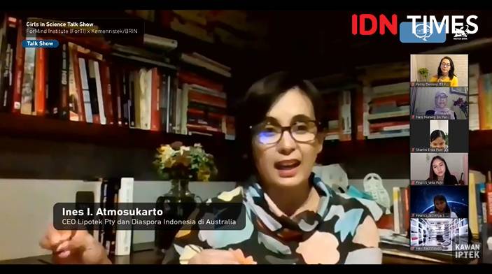 Talkshow 'Girls in Science: Even the Number' oleh ForMIND Institute dan Kemenristek BRIN. 8 Agustus 2020. IDN Times/Fajar Laksmita
