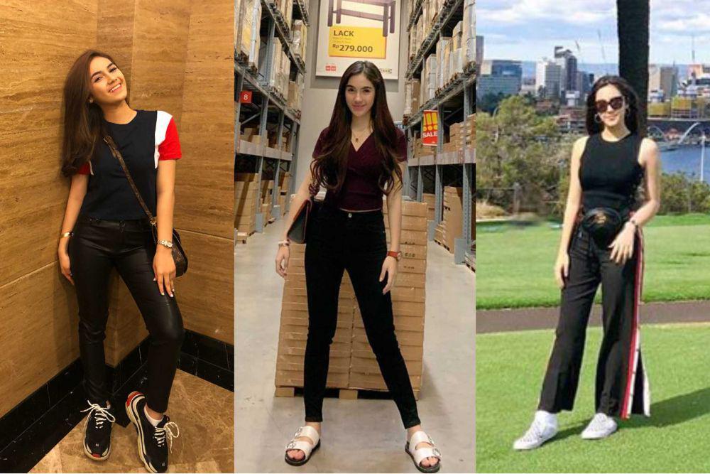 10 Ide Mix and Match Outfit Warna Hitam ala Syahra Larez, Stylish!