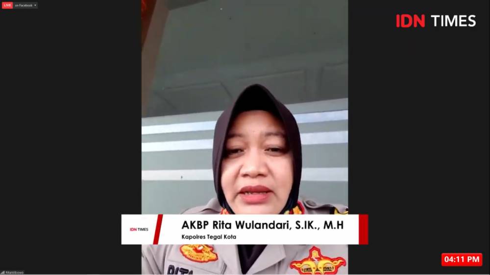 AKBP Rita Wulandari, Kapolres Tegal Kota dalam Webinar ketiga rangkaian kampanye #MenjagaIndonesia yang dibuat oleh IDN Times untuk memperingati HUT ke-75 tahun Kemerdekaan Republik Indonesia. 11 Agustus 2020. IDN Times/M. Tarmizi Murdianto