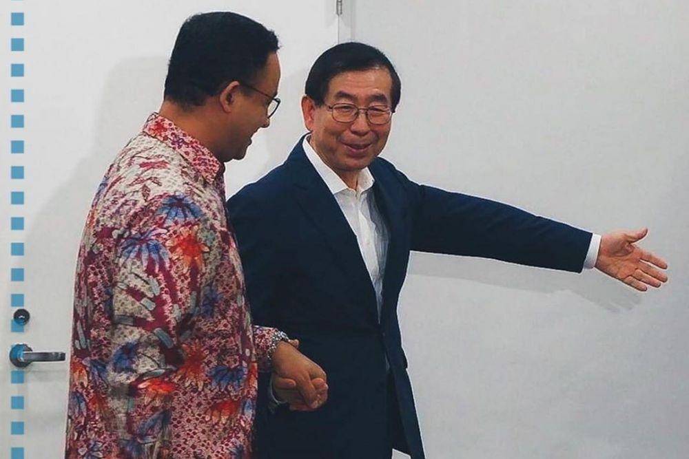 Gubernur Anies Baswedan bersama eks Mayor Seoul, Park Woon Soon (Instagram.com/aniesbaswedan)