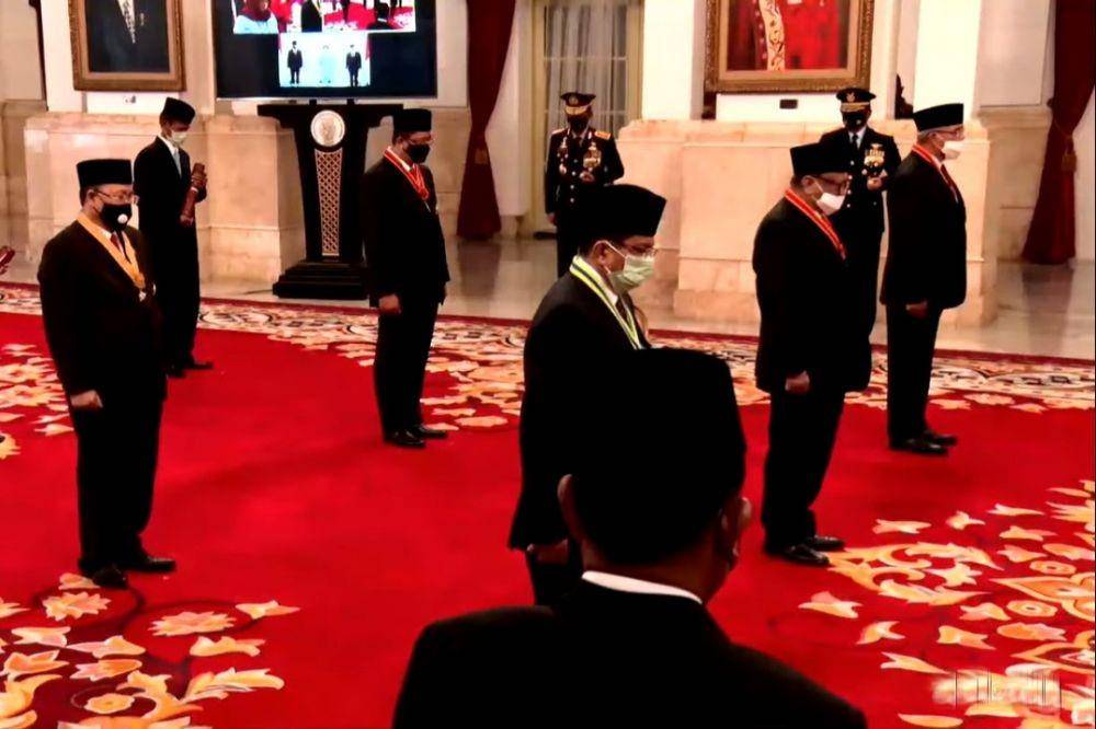 Upacara Penganugerahan Tanda Kehormatan RI di Istana Negara pada Kamis (13/8/2020) (Youtube.com/Sekretariat Presiden)