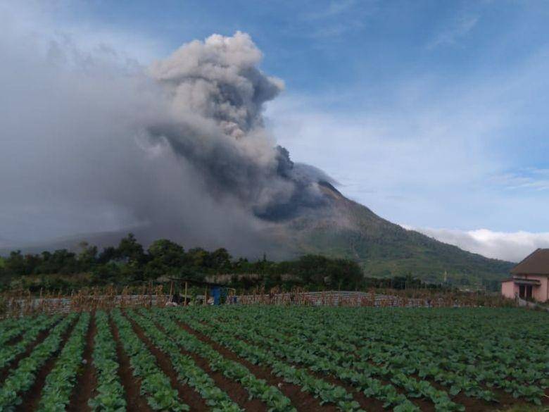 Erupsi Sinabung, Kamis (13/8/2020). (Istimewa)