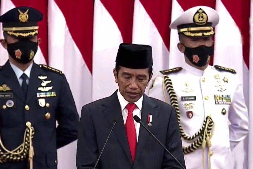 Presiden Jokowi dalam Rapat Paripurna DPR RI pada Jumat (14/8/2020) (Youtube.com/DPR RI)