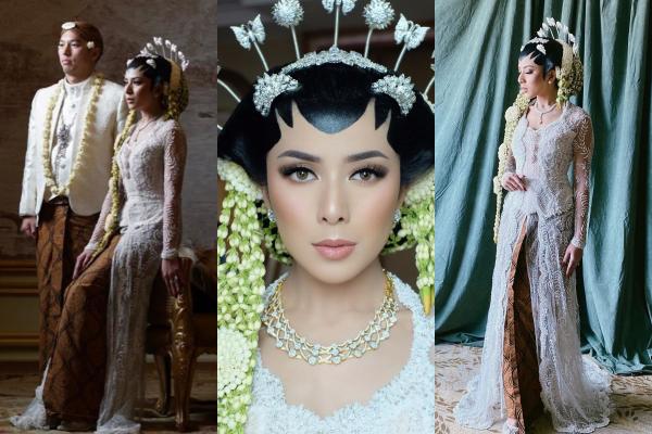 9 Gaya Kebaya dan Makeup Akad Pernikahan Vannya Istarinda, Adat Jawa!