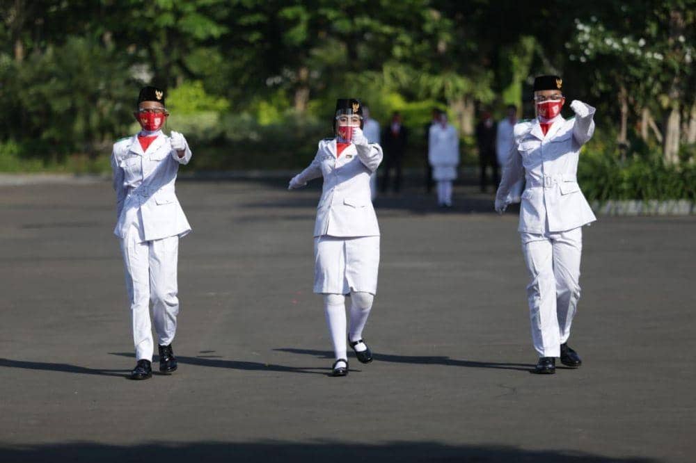 Upacara 17 Agustus di Gedung Grahadi Surabaya. Istimewa