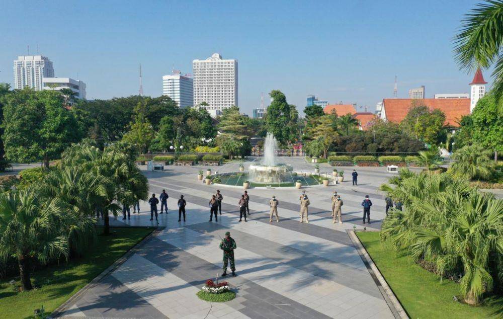 Upacara 17 Agustus di Lapangan Balai Kota Surabaya. Istimewa