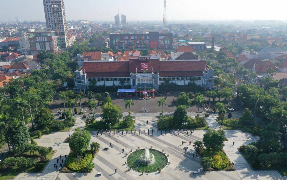 Upacara 17 Agustus di Lapangan Balai Kota Surabaya. Istimewa