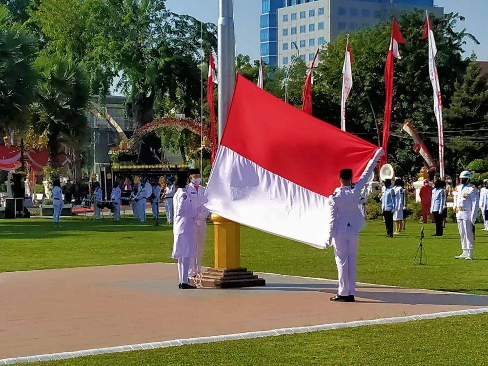 Upacara 17 Agustus di Gedung Grahadi Surabaya. Istimewa