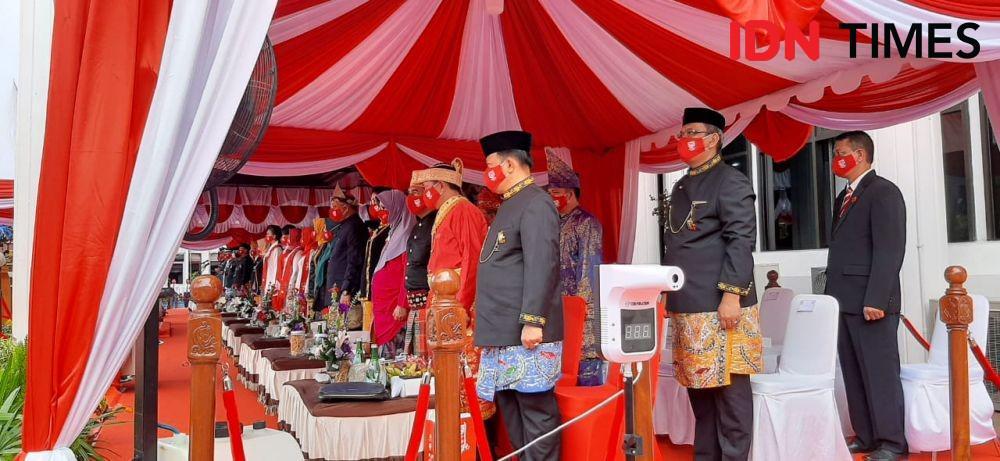 Peringatan HUT RI di Balikpapan, Khidmat Meski Diwarnai Hujan