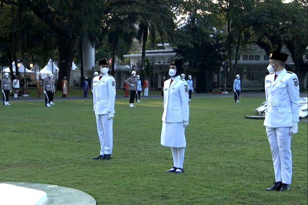 Upacara Penurunan Bendera Sang Merah Putih di Istana Negara pada Senin (17/8/2020) (Youtube.com/Sekretariat Presiden)