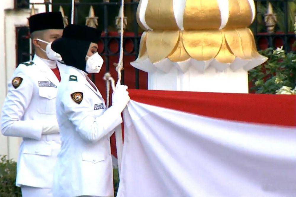 Upacara Penurunan Bendera Sang Merah Putih di Istana Negara pada Senin (17/8/2020) (Youtube.com/Sekretariat Presiden)